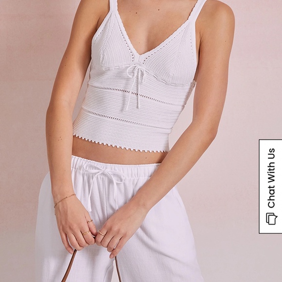 (NWT) Pacsun White Knit Cotton Crop Tank - Picture 5 of 6